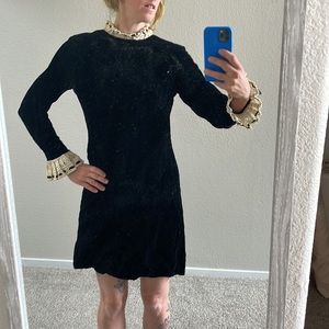 Black Velvet and Lace Vintage dress